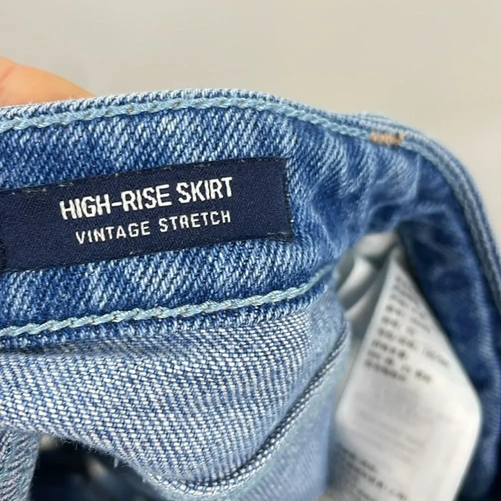 Y2K Hollister Denim Distressed Mini Skirt Jean size 00